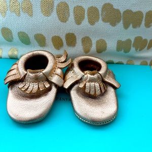 FPK rose gold size 0 moccasins